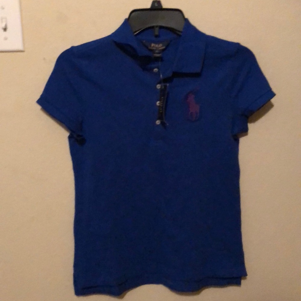 I’m selling a blue and purple polo shirt